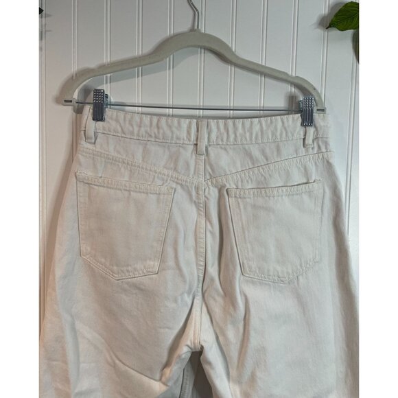 ZARA Women’s High Rise Straight Leg Button Fly Jeans White Size 10 US - Picture 7 of 13